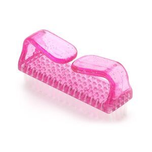 Durable Large Horn Rose Pink Nail Brush for Cleaning Fingernails 3.23"x1.57" 1pc